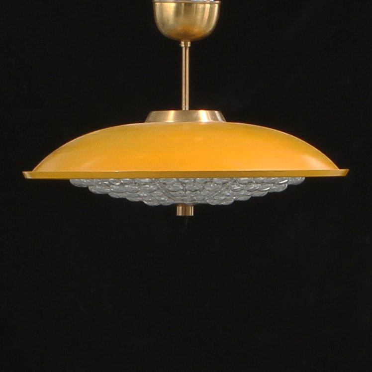 TAKLAMPA, glas och plåt, Orrefors.