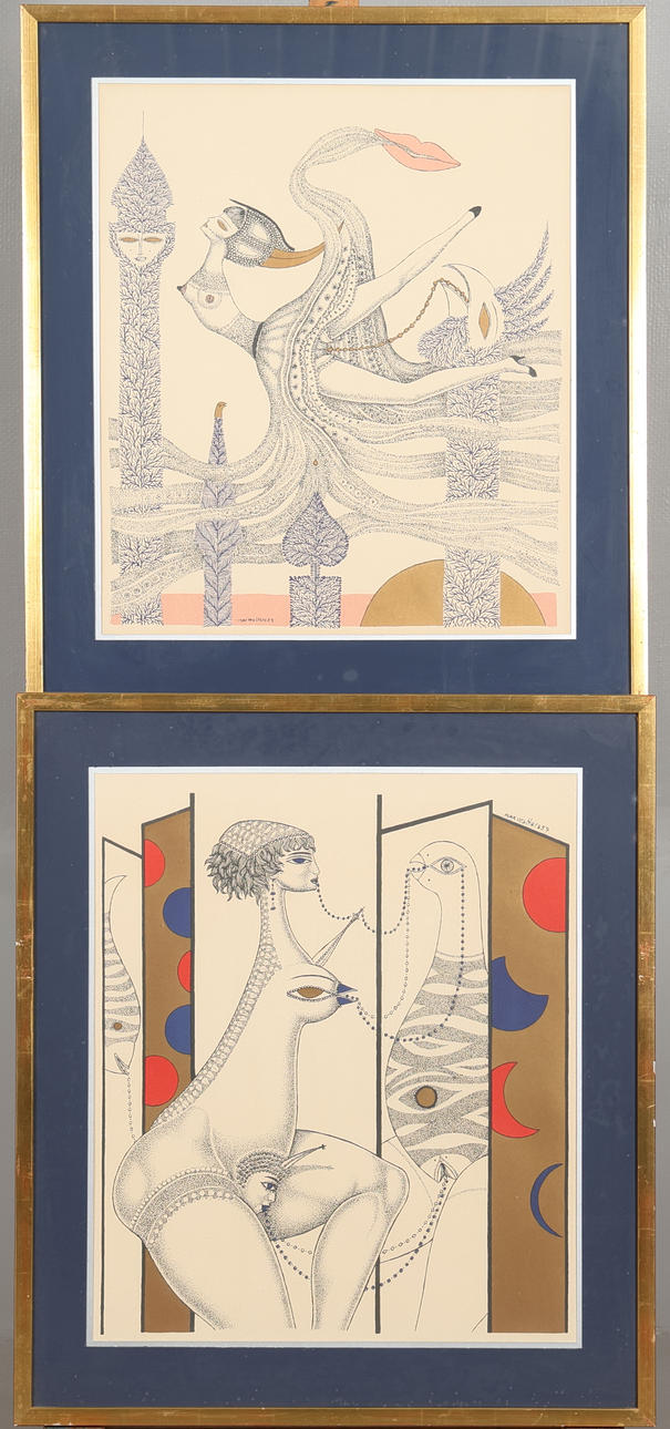 MAX WALTER SVANBERG. PRINTS, 2 pieces, signed and dated in the print.