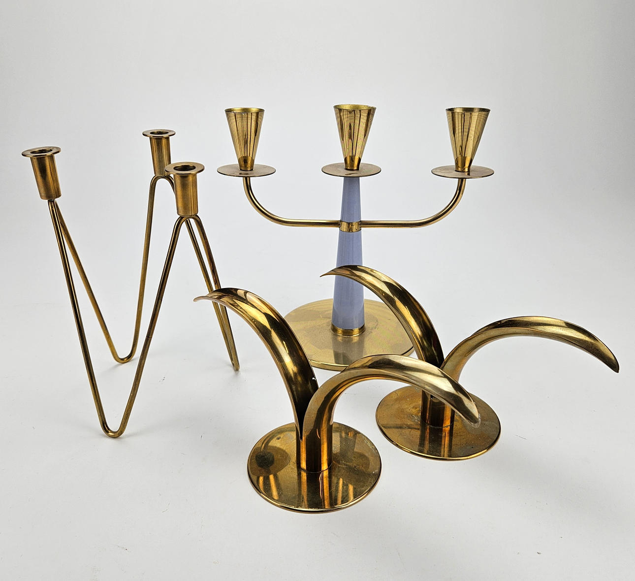 CANDLESTICKS AND CANDELABERS, 4 pieces, including Nils Johan.