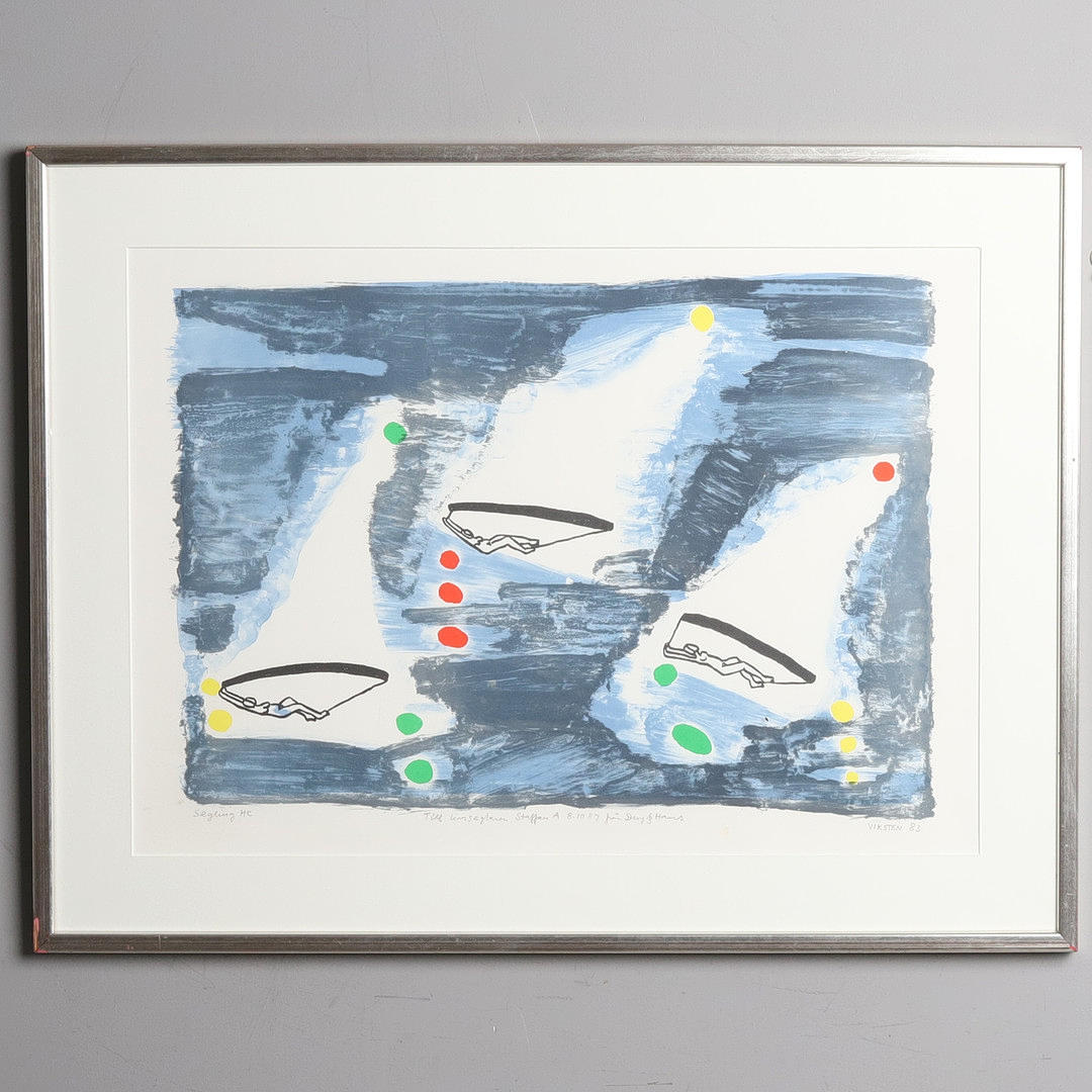 HIS FOLDING STONE. LITHOGRAPH IN COLOURS, Hors commerce, “Sailing”, signed & dated -83.