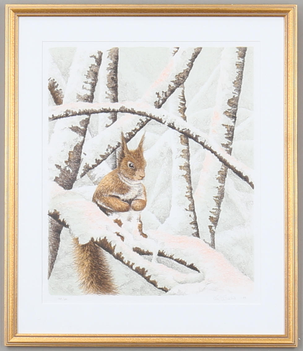 LEIF LILJEBLAD. Ekorre, litografi, signerad samt numrerad.