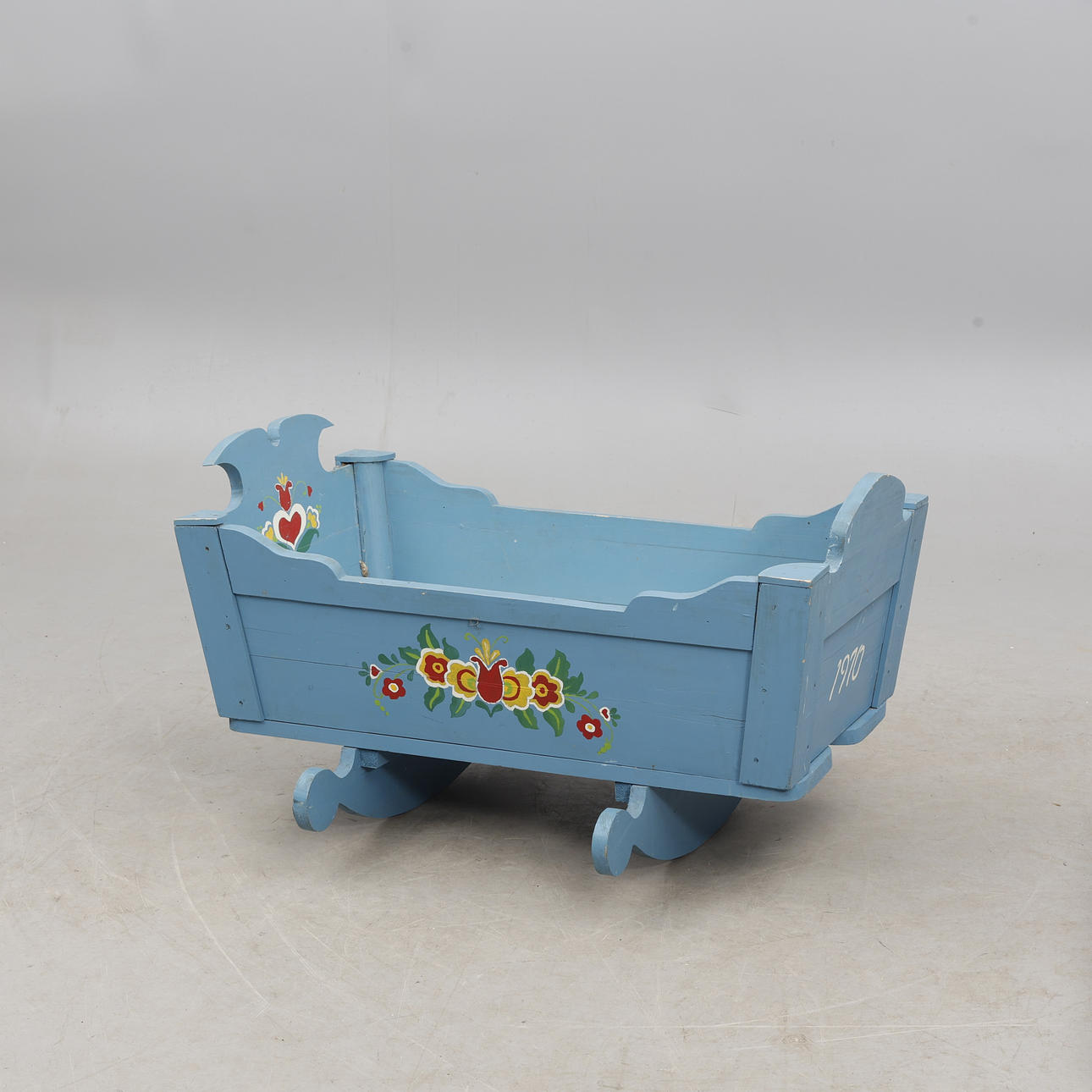 CRADLE, dated 1970, painted.