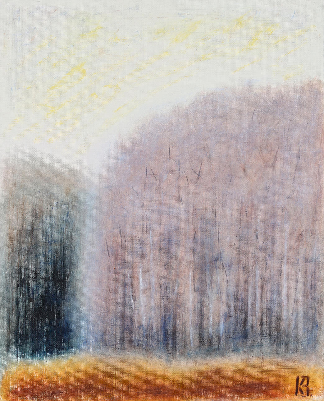 KARIN BJÖRKLUND. “Autumn study”, oil on canvas, monogram signed.