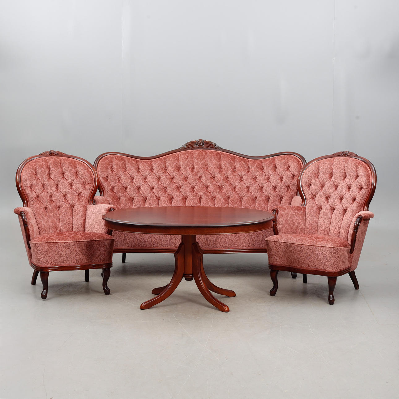 A rococo style 4-piece sofa set, 20th century.