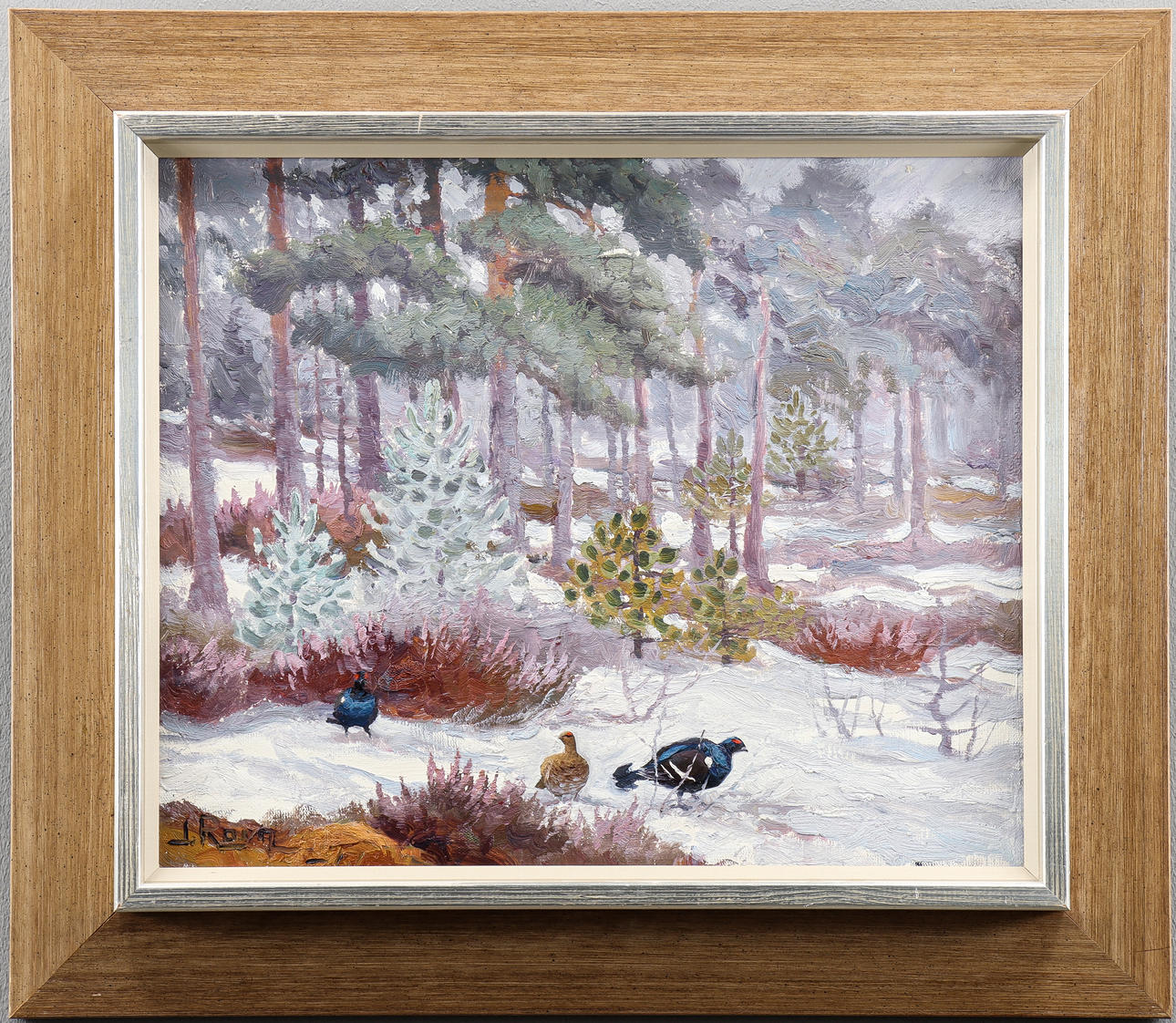 JOHANNES RAVN. Winter landscape with perches.