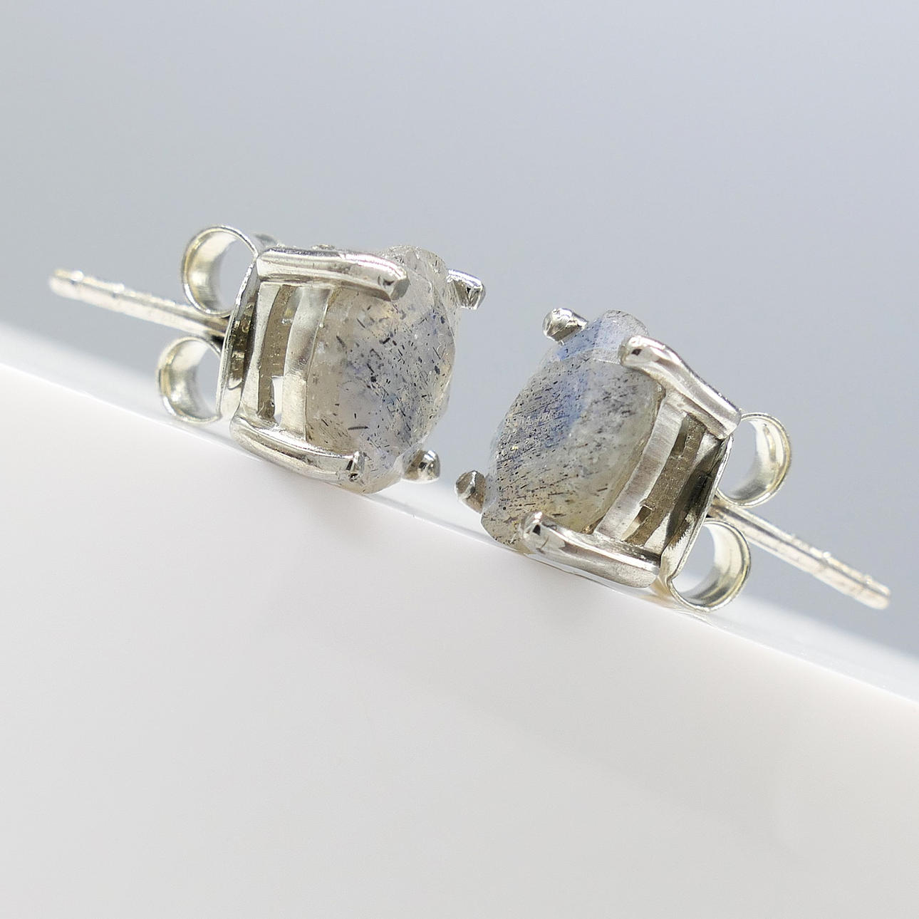 LABRADORITE GEMSTONE studs.