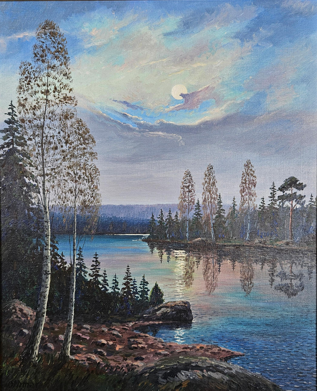 LARS OTHMAR FOLKESSON. Landscape. Oil on canvas, signed Othmar.