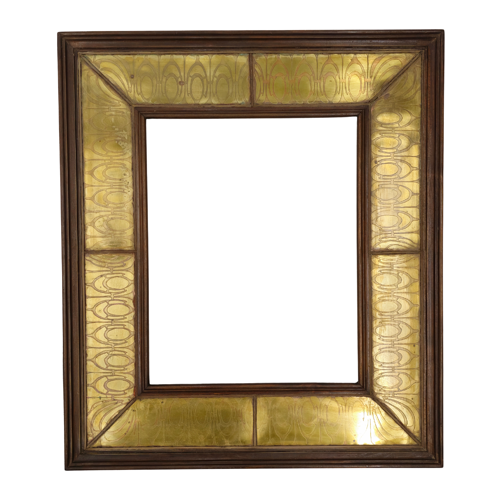 ART NOUVEAU FRAME WITH ENGRAVED BRASS.