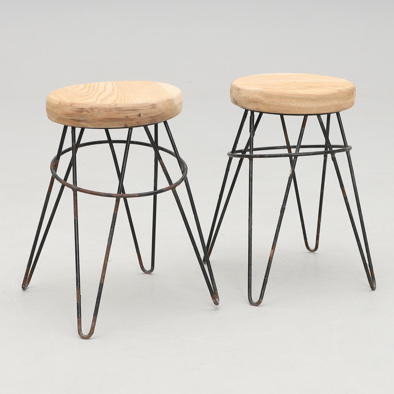 A pair of mid 20th century stools.