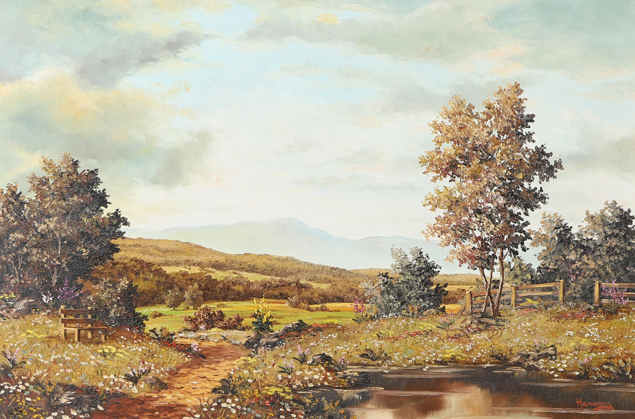 OIDENTIFIERAD KONSTNÄR. Landscape, oil on canvas, signed Homer.