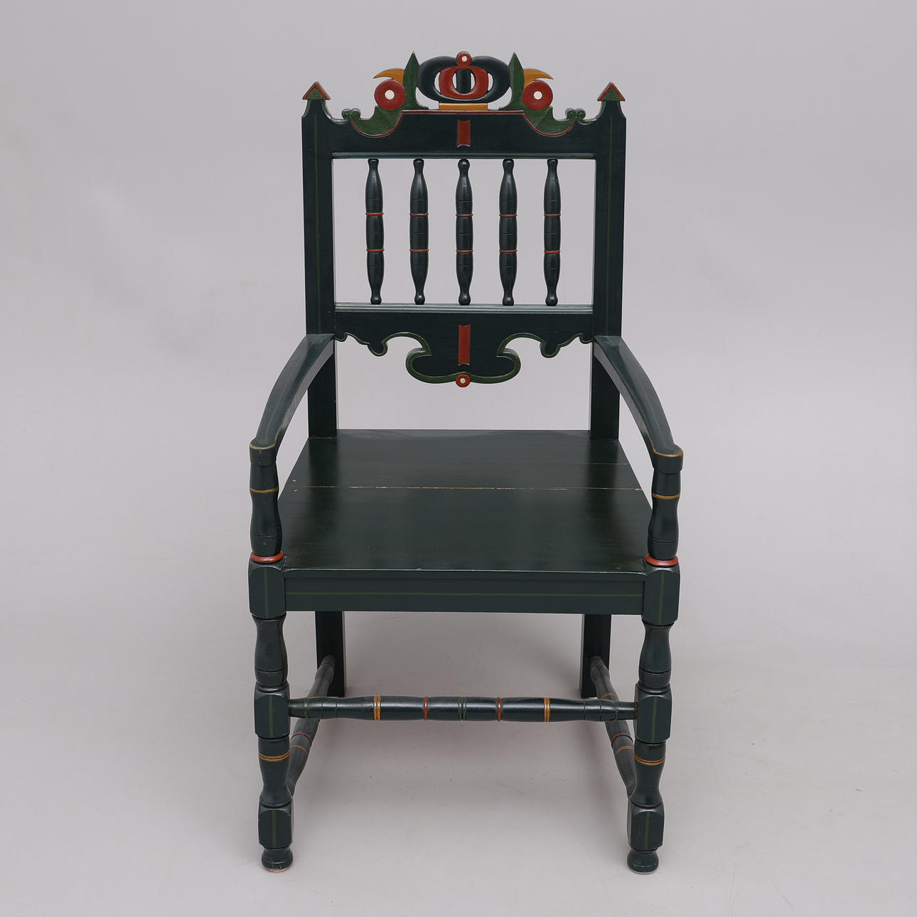TOWER CHAIR, PAINTED PINE, 20TH CENTURY.