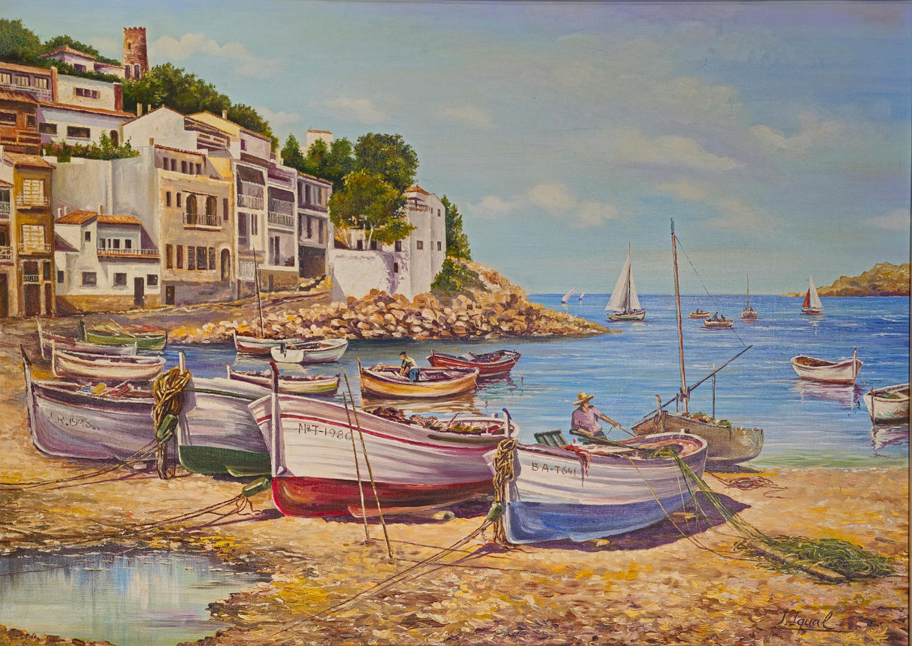 COASTAL LANDSCAPE. OIL ON CANVAS. SIGNED “J. THE SAME”.