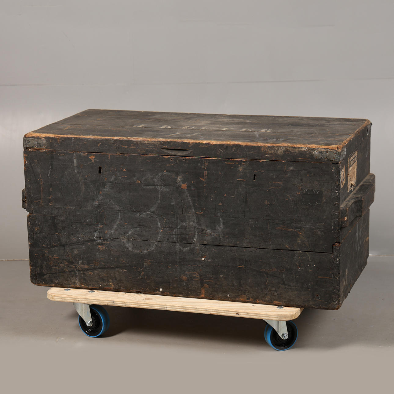 A 20TH CENTURY PAINTED PINE TRUNK.