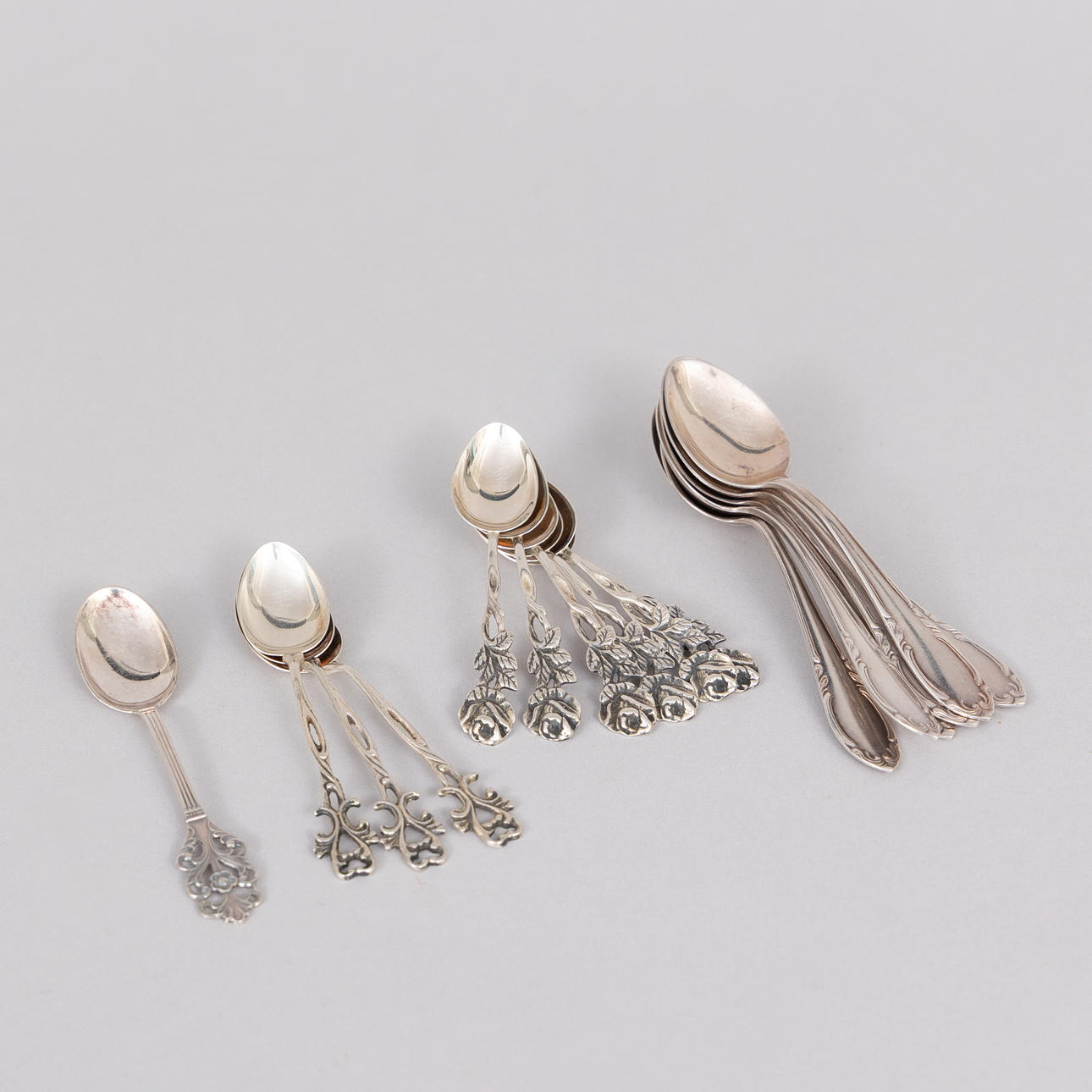 COFFEE SPOONS, 16 pieces, silver.