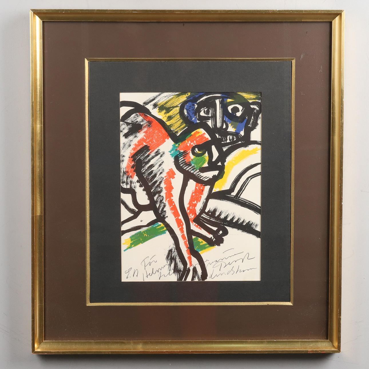 BENGT LINDSTRÖM. Lithography, figure composition. signed.