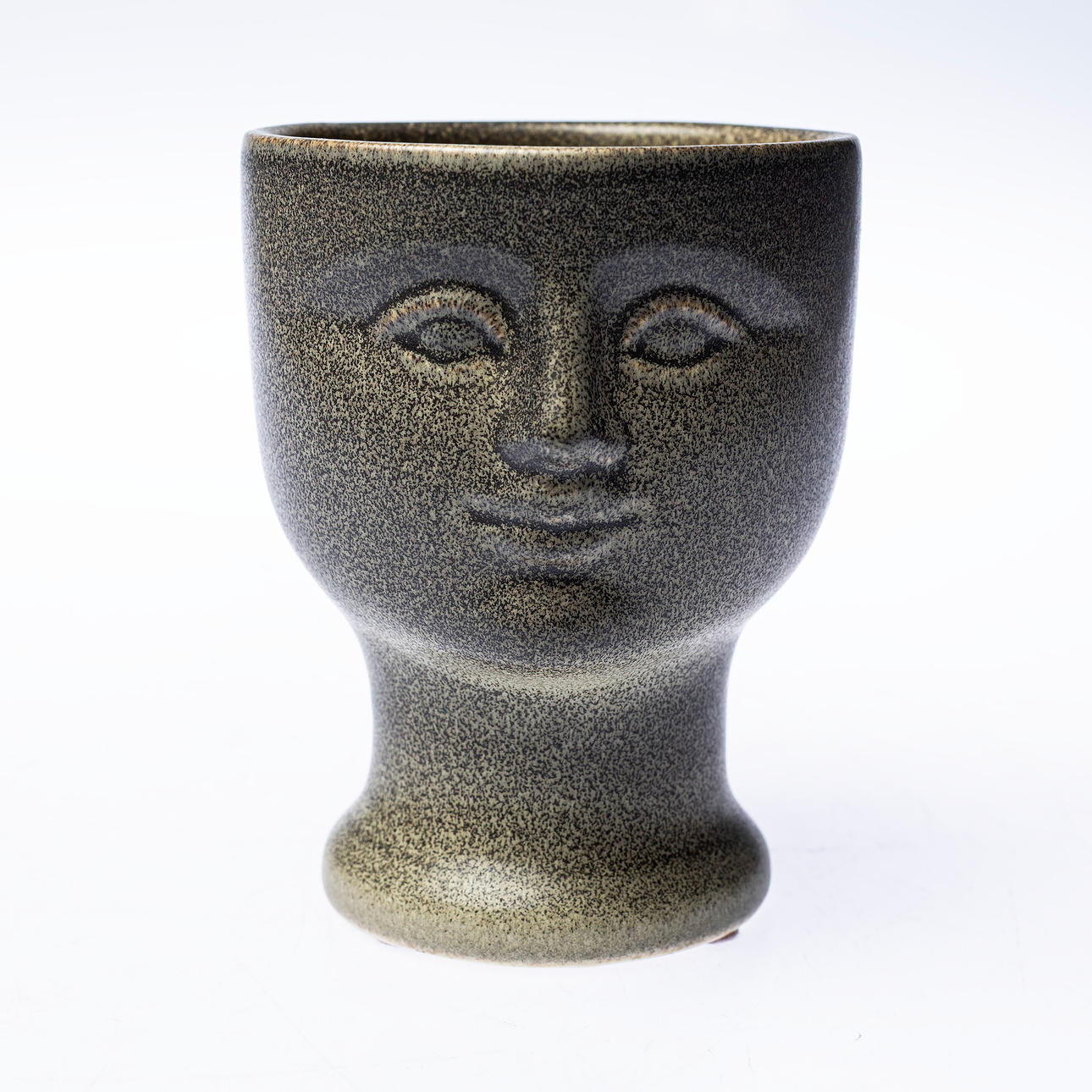 LISA LARSON. Vase/Outer lining, face decor, stoneware, K-Studion, Gustavsberg, signed.