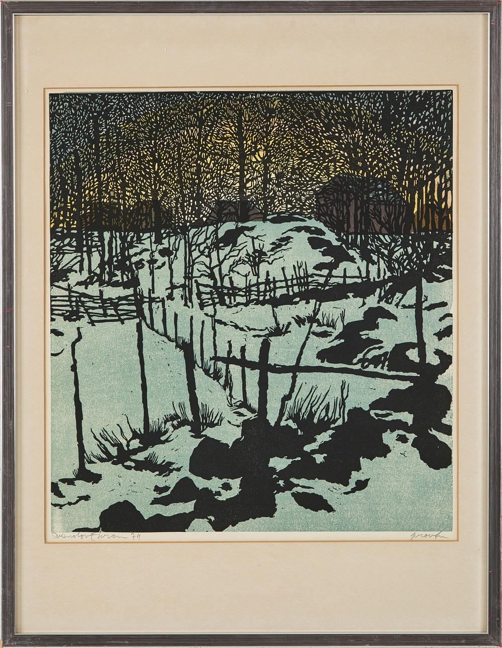 SVENOLOV EHRÉN. Winter landscape.