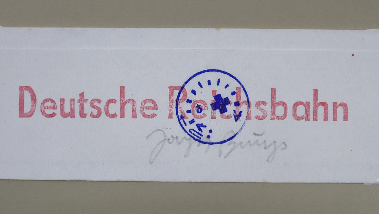 BEUYS, JOSEPH. “Deutsche Reichsbahn” towel.