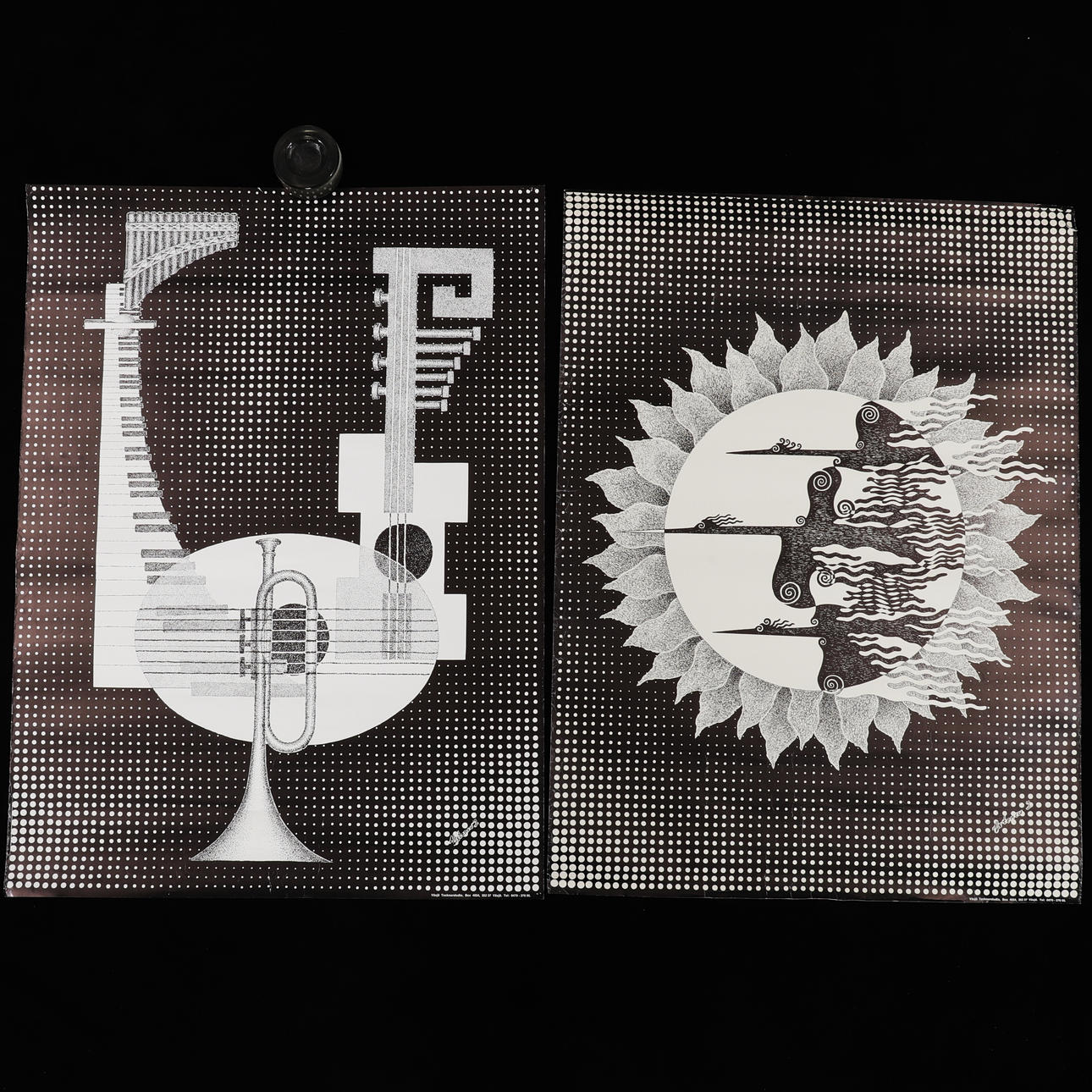 IOAN USTENCU. Two posters, Växjö Tecknarstudio, 1970s.