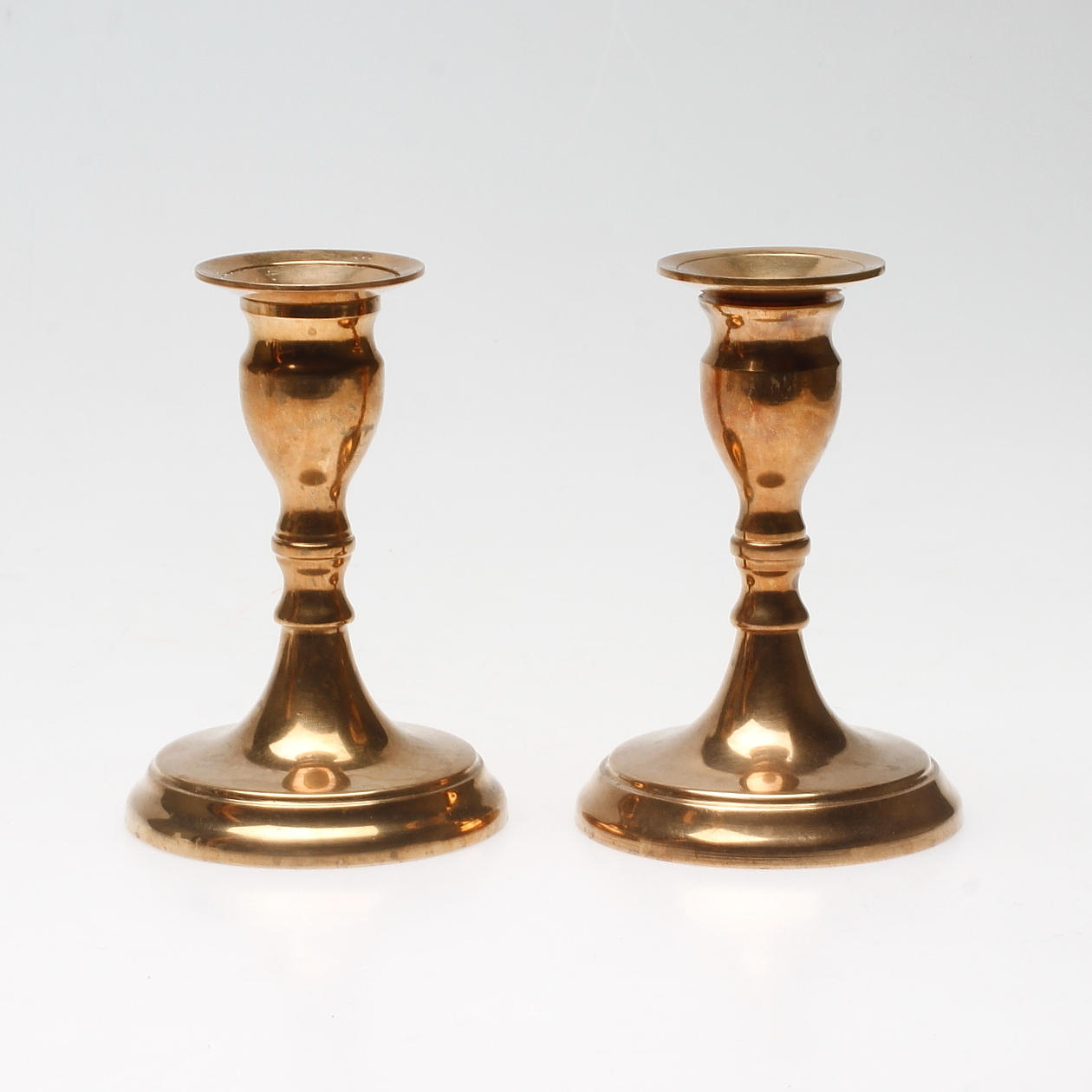 LJUSSTAKAR, 2 st, mässing, Bersbo 1985-1989.