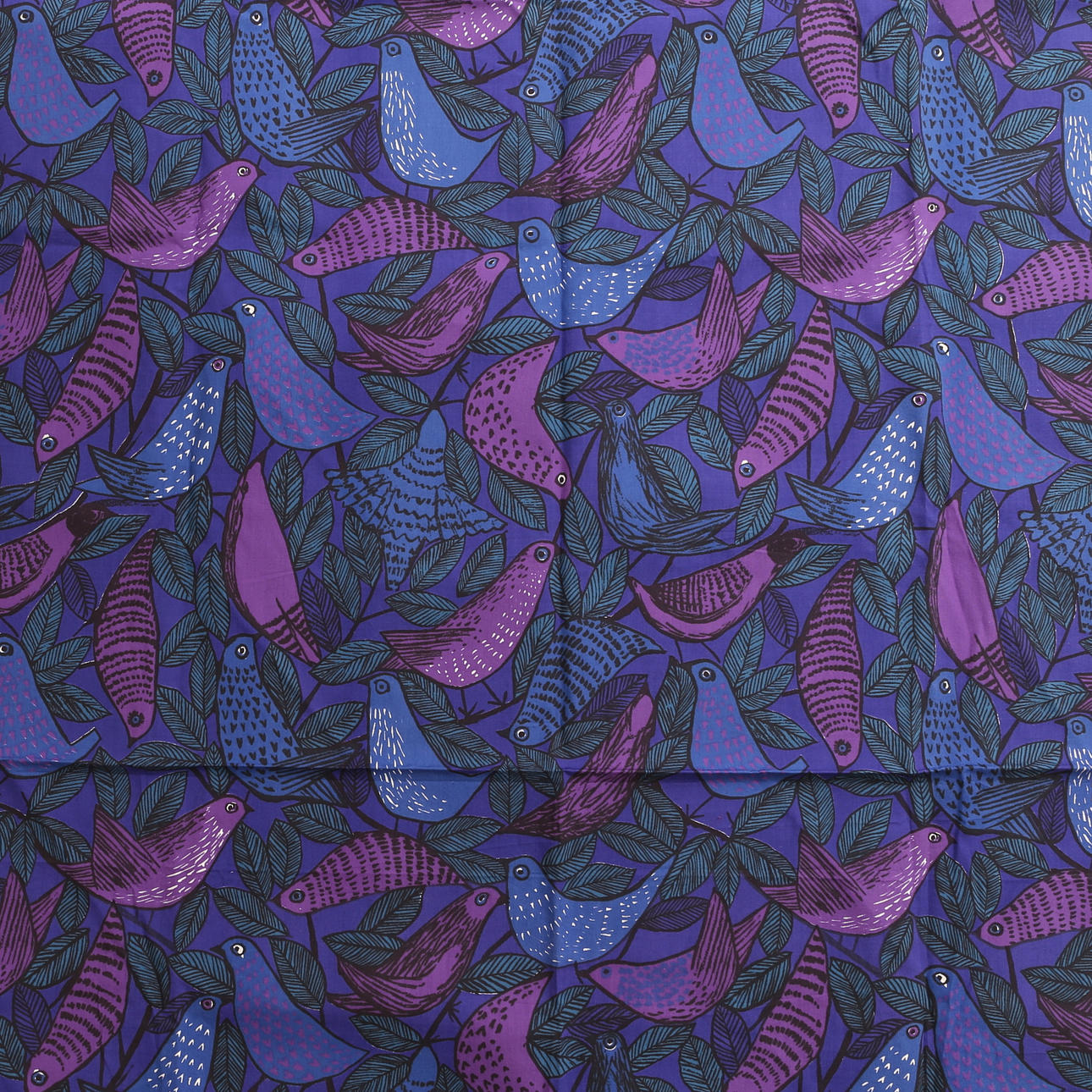 TYG, "Sparv", design Viola Gråsten, Mölnlycke, handtryck.