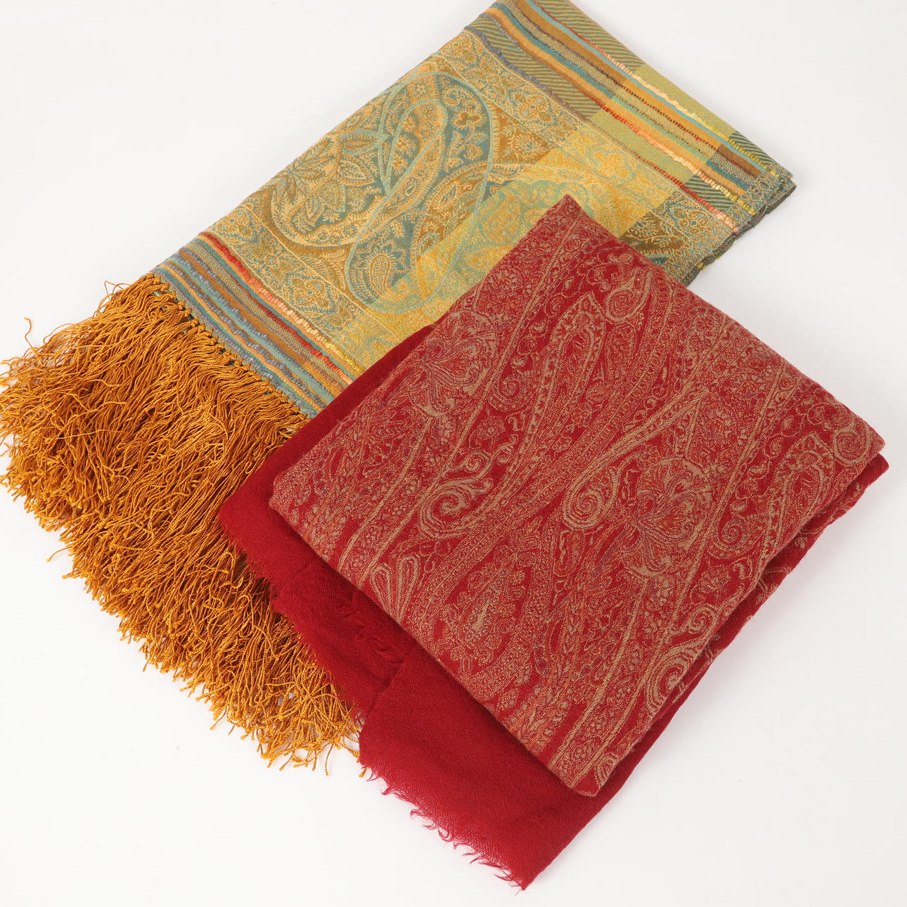 A pair of wool shawls, 2000's.