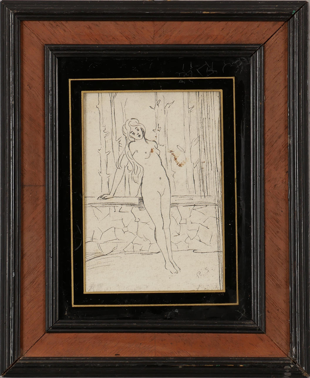 RAGNAR SWAHN. Nude model, drawing, signed RS.