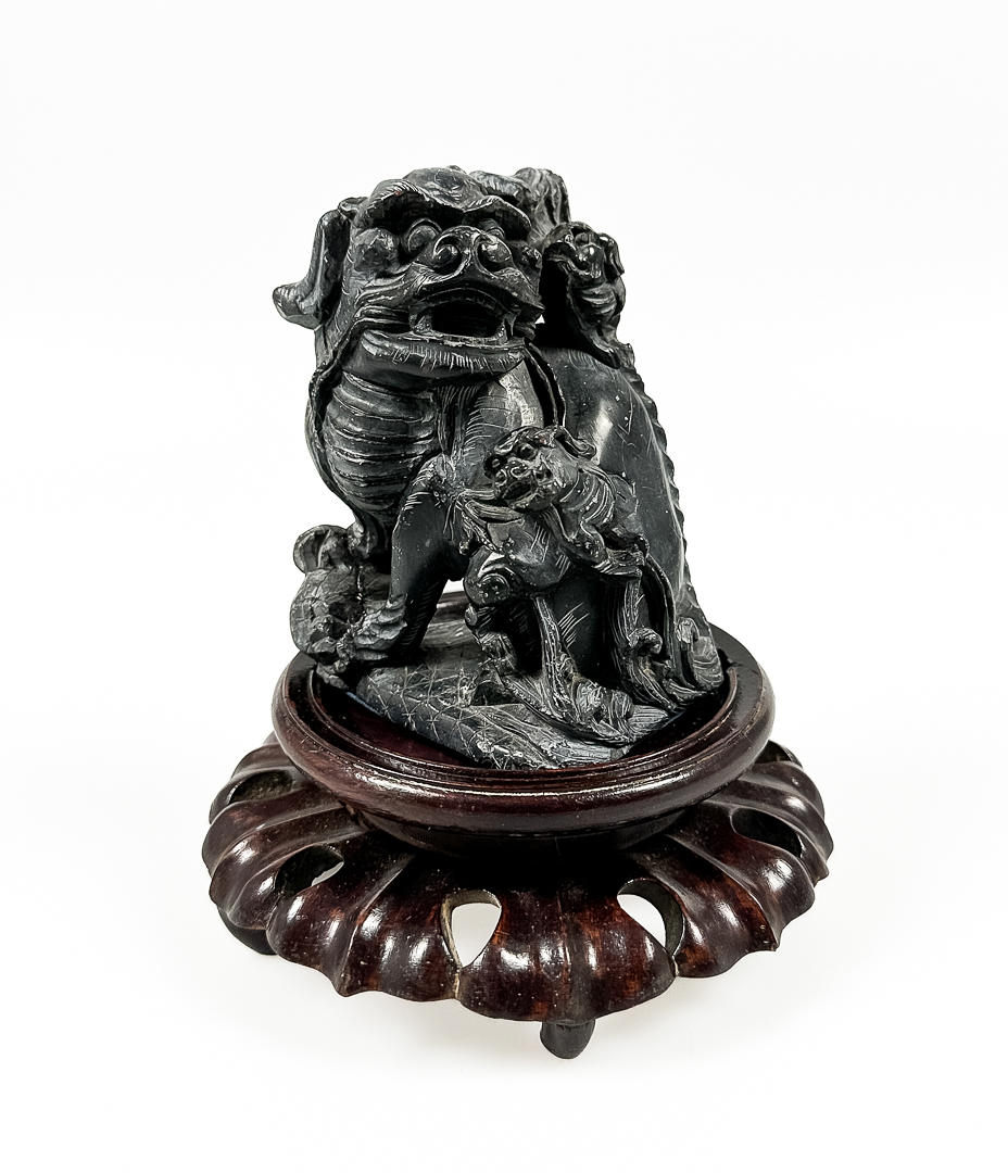 SCULPTURE, “Foo dog”, soapstone, Asia.