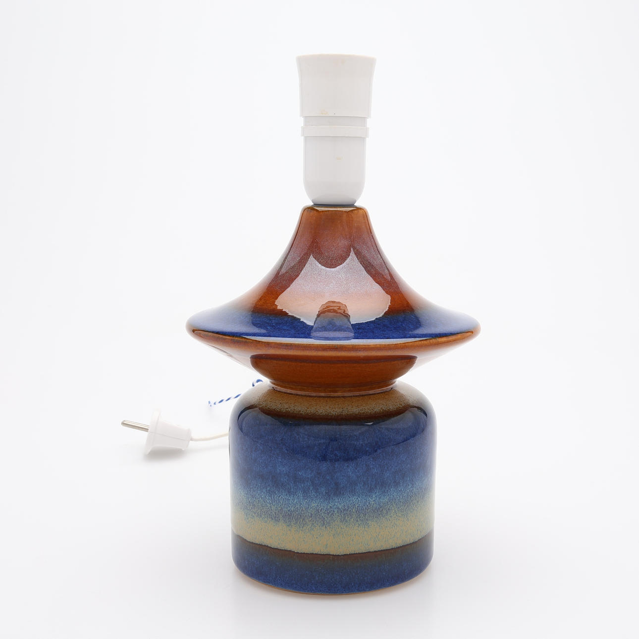 TABLE LAMP, GLAZED STONEWARE, “UFO”, MODEL 1017, SØHOLM, DENMARK.