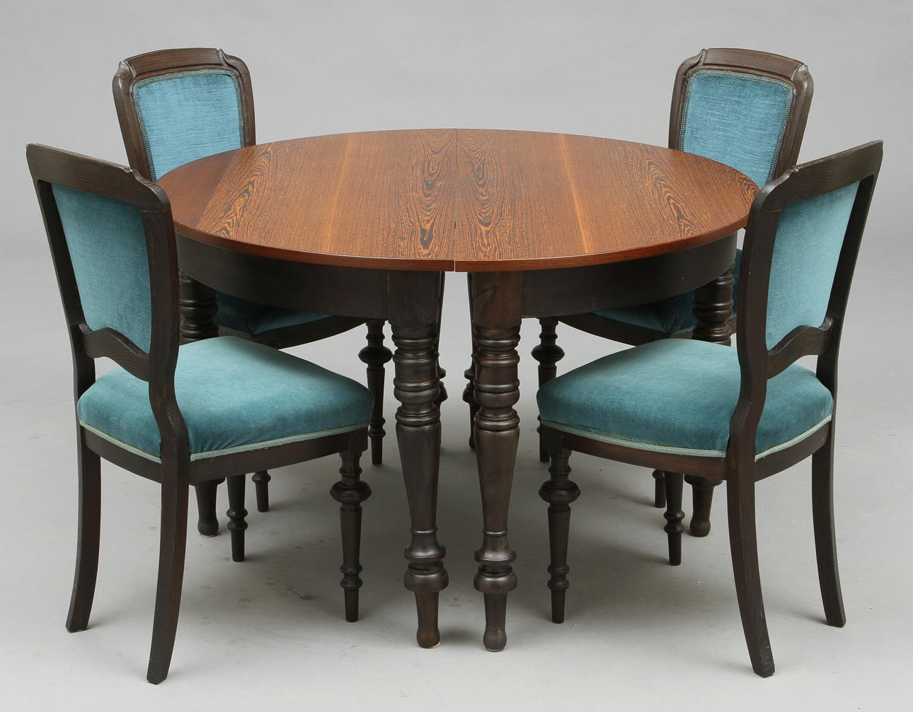 MATSALSMÖBEL, 7 delar, bord och 6 stolar, 1900-tal.