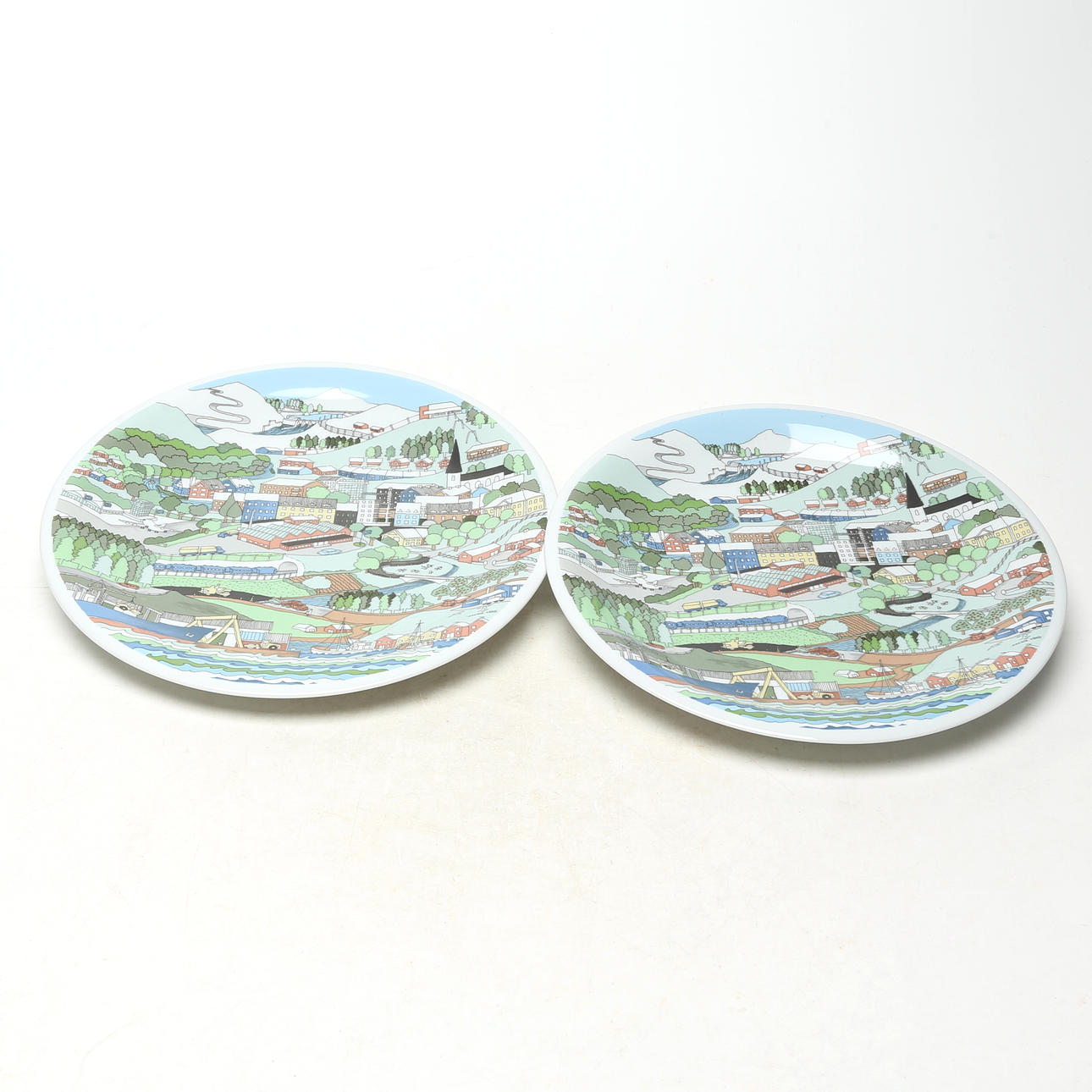 Two plates, porcelain, Rörstrand.