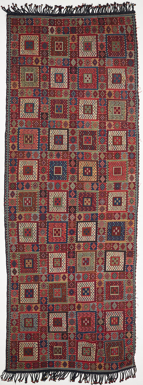ORIENT CARPET. Soumak, wool, approx. 410x155 cm.