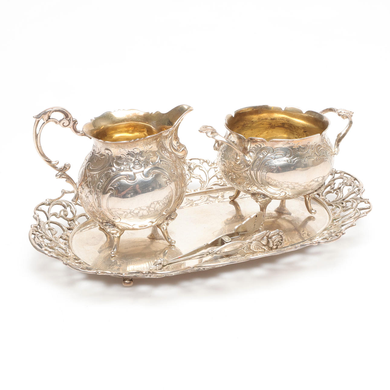 SILVER OBJECTS, 4pcs, approx. 400 grams.