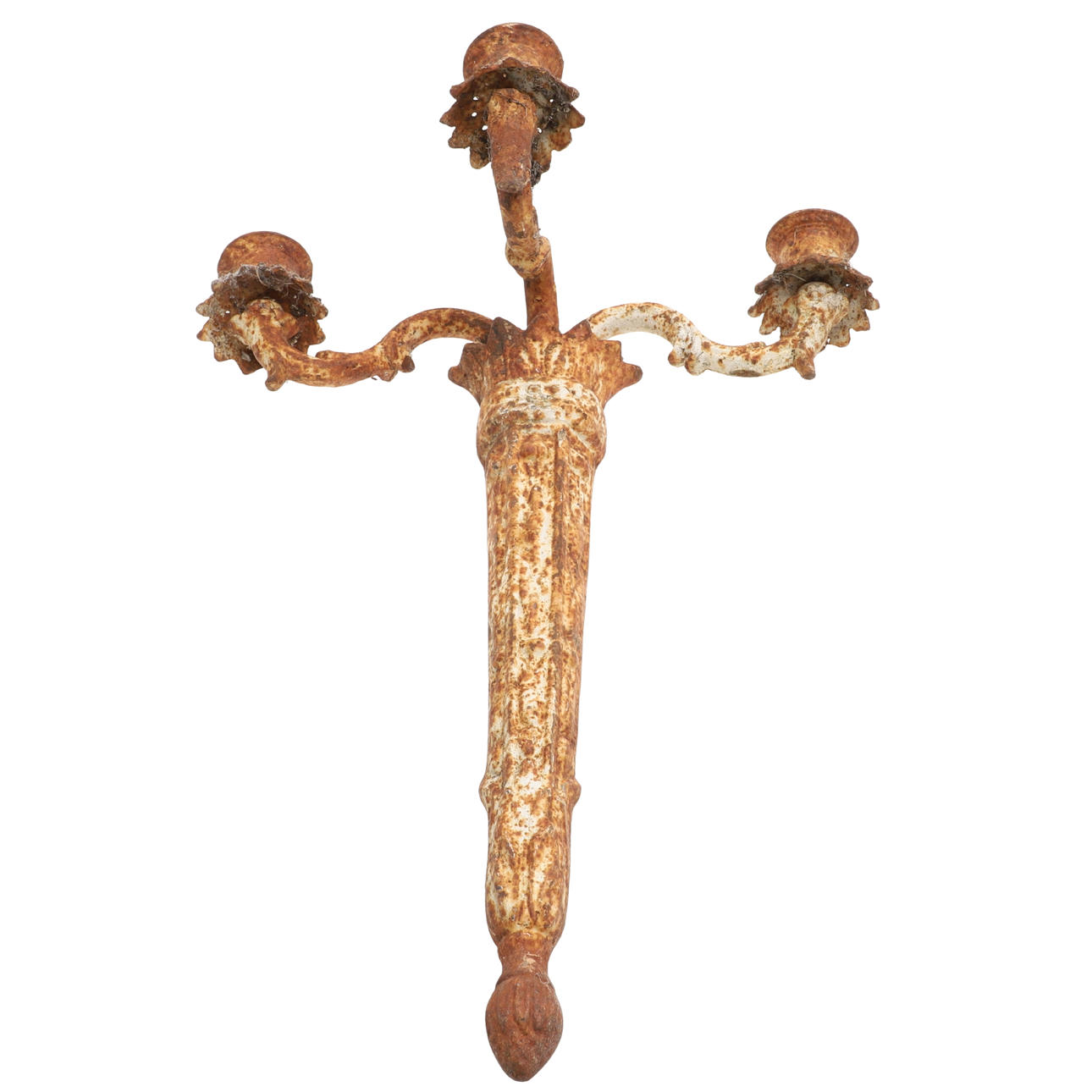 CAST IRON CANDLE SCONCE.