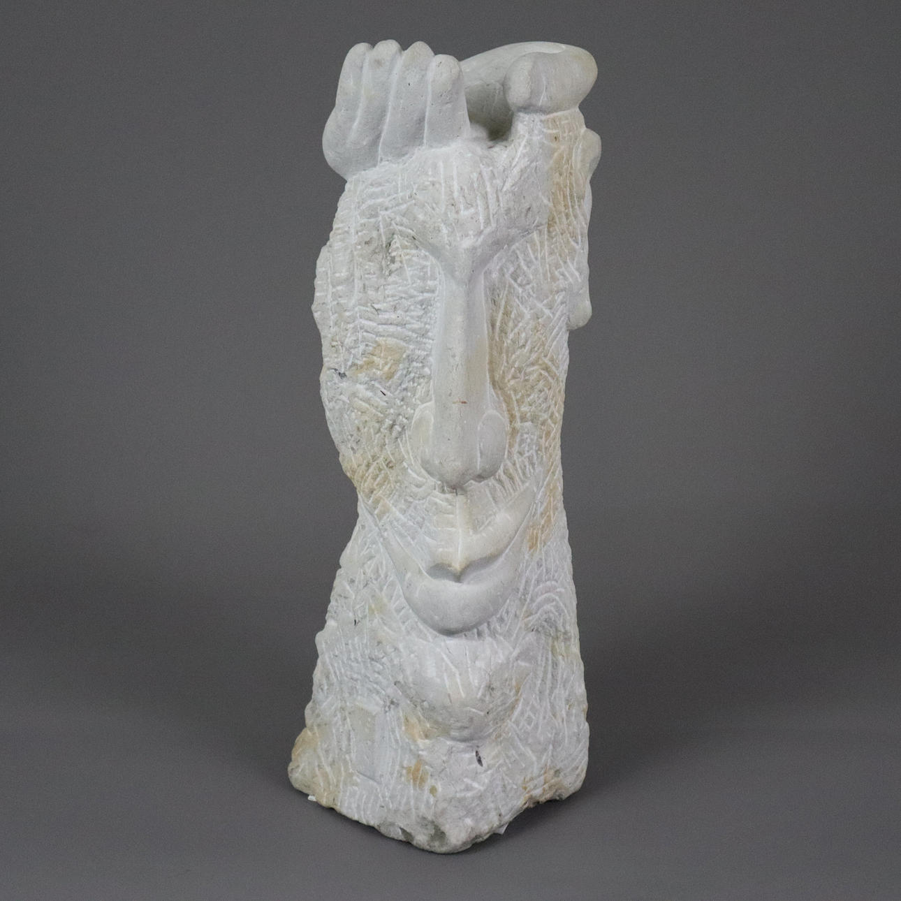 Surreal HEAD SCULPTURE I., sandstone.