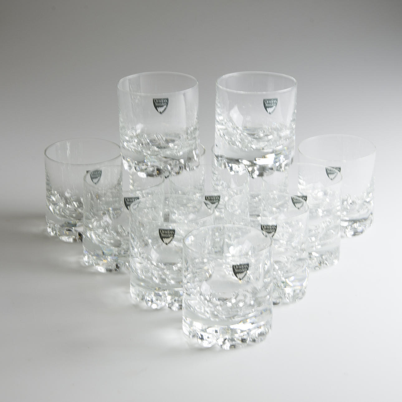 WHISKEYGLAS, 12 stycken, "Erik", Olle Alberius, Orrefors.