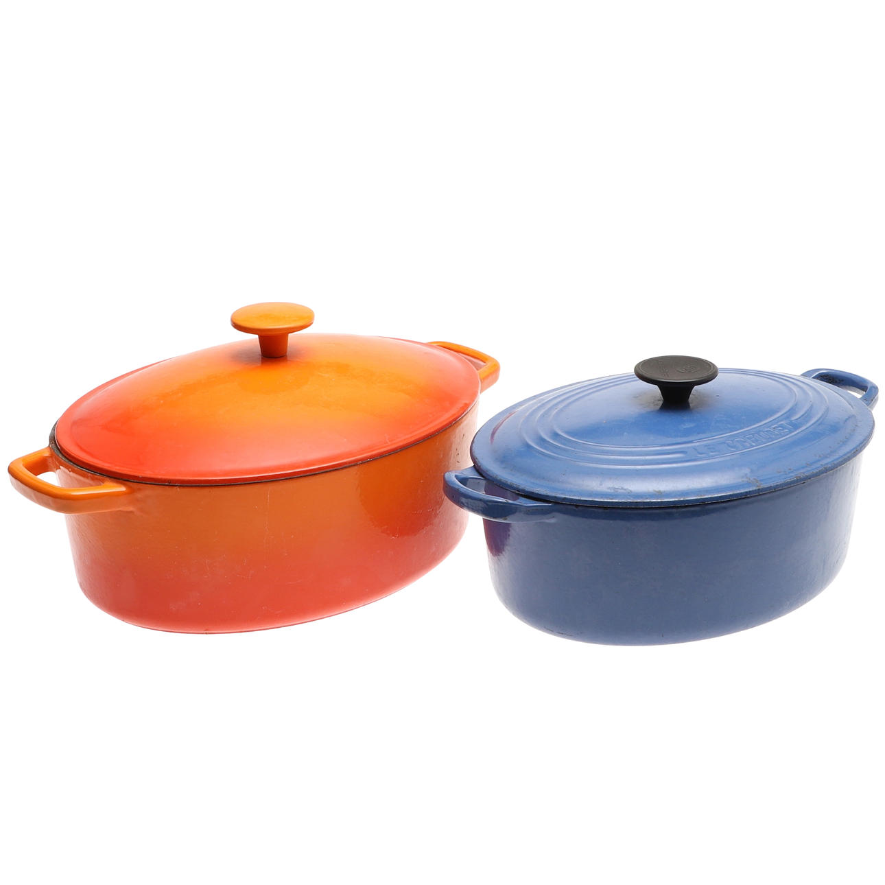 LE CREUSET CASSEROLE DISH WITH ANOTHER.