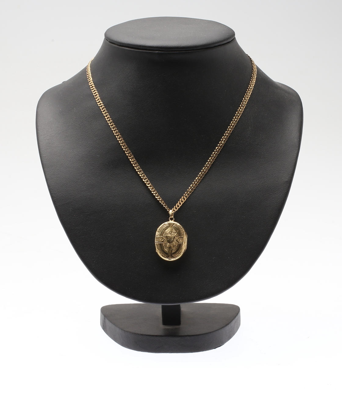 HALSBAND MED HÄNGE, 18 k. Totalvikt ca 10,9 g.