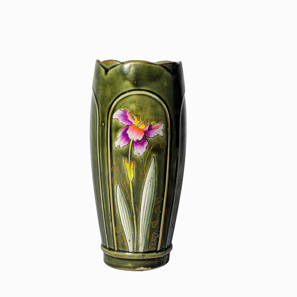 MODERNIST STYLE VASE IN ENAMELED EARTHENWARE.