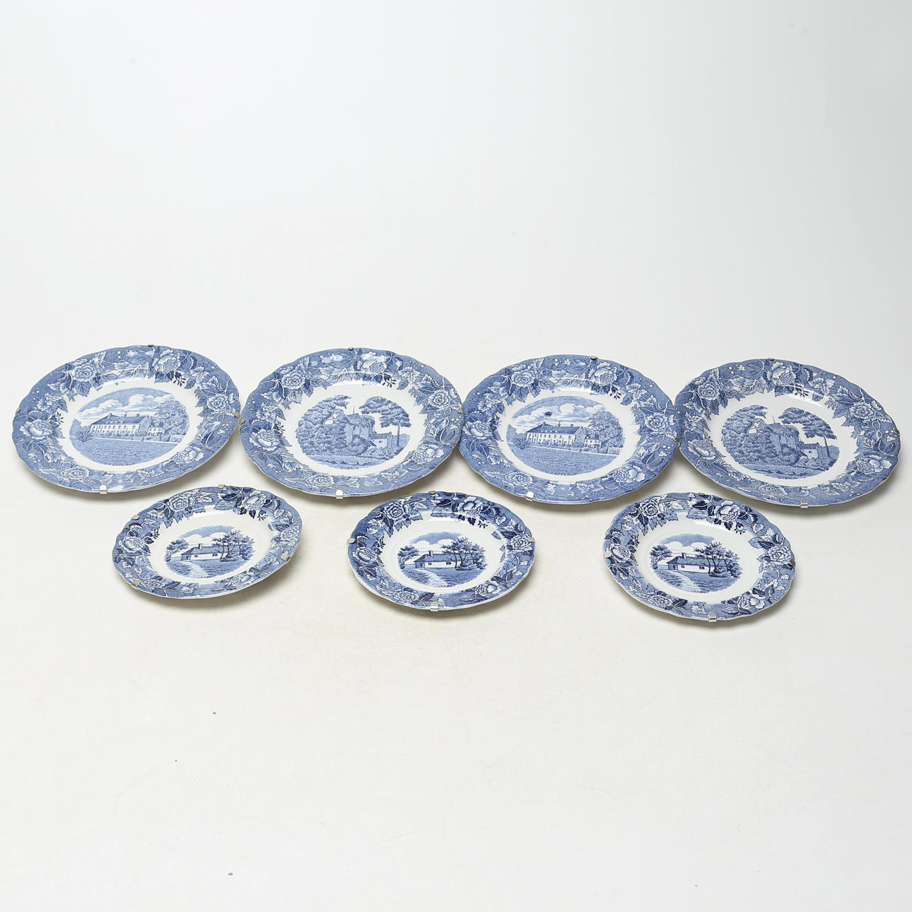 7 tableware parts, Rörstrand “Skåne”.