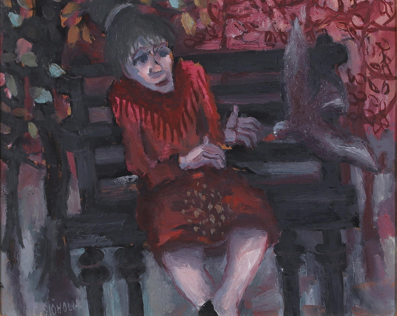 CHARLES SJÖHOLM. oil on panel, signed.