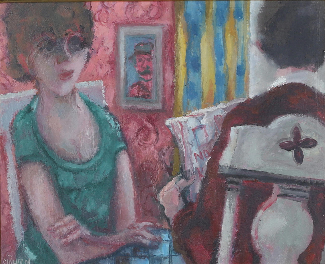 CHARLES SJÖHOLM. oil on panel, signed.