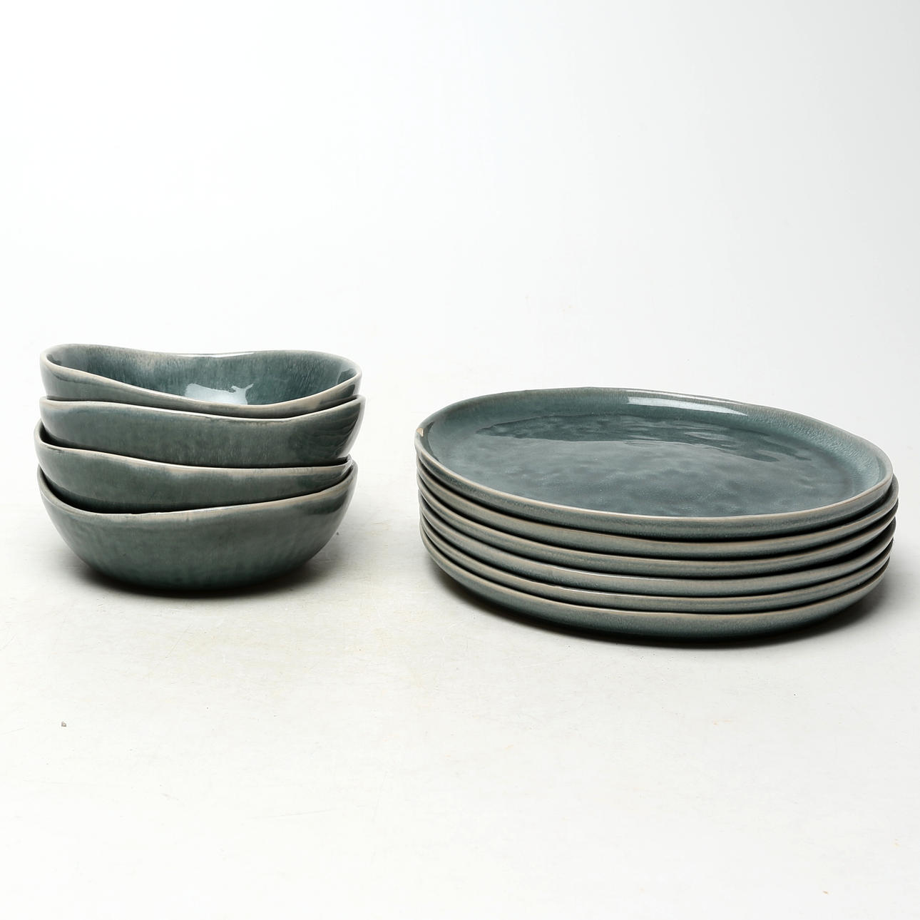 SERVISDELAR, totalt 10 st, keramik, Form.