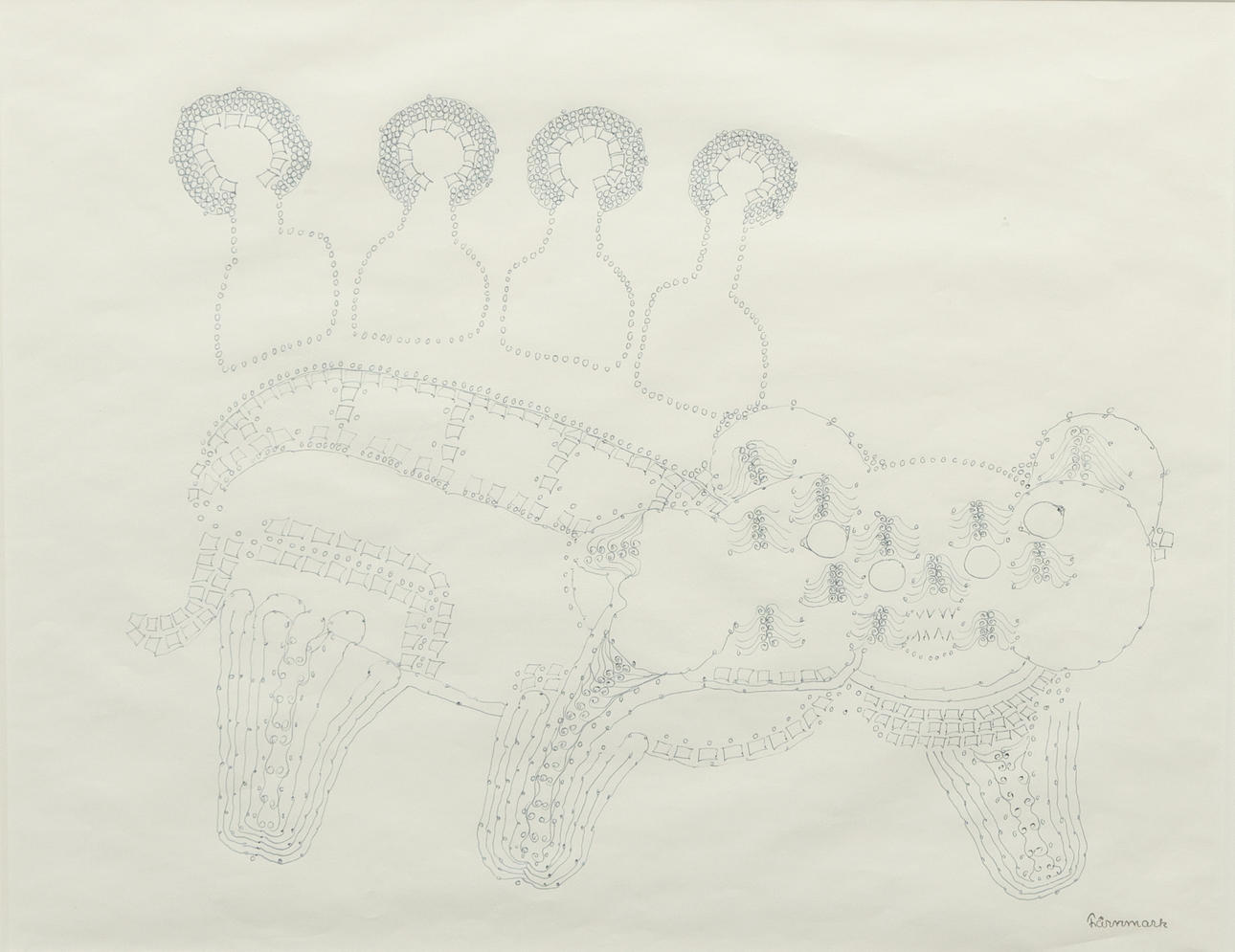 LENNART FÄRNMARK. ink drawing, signed.