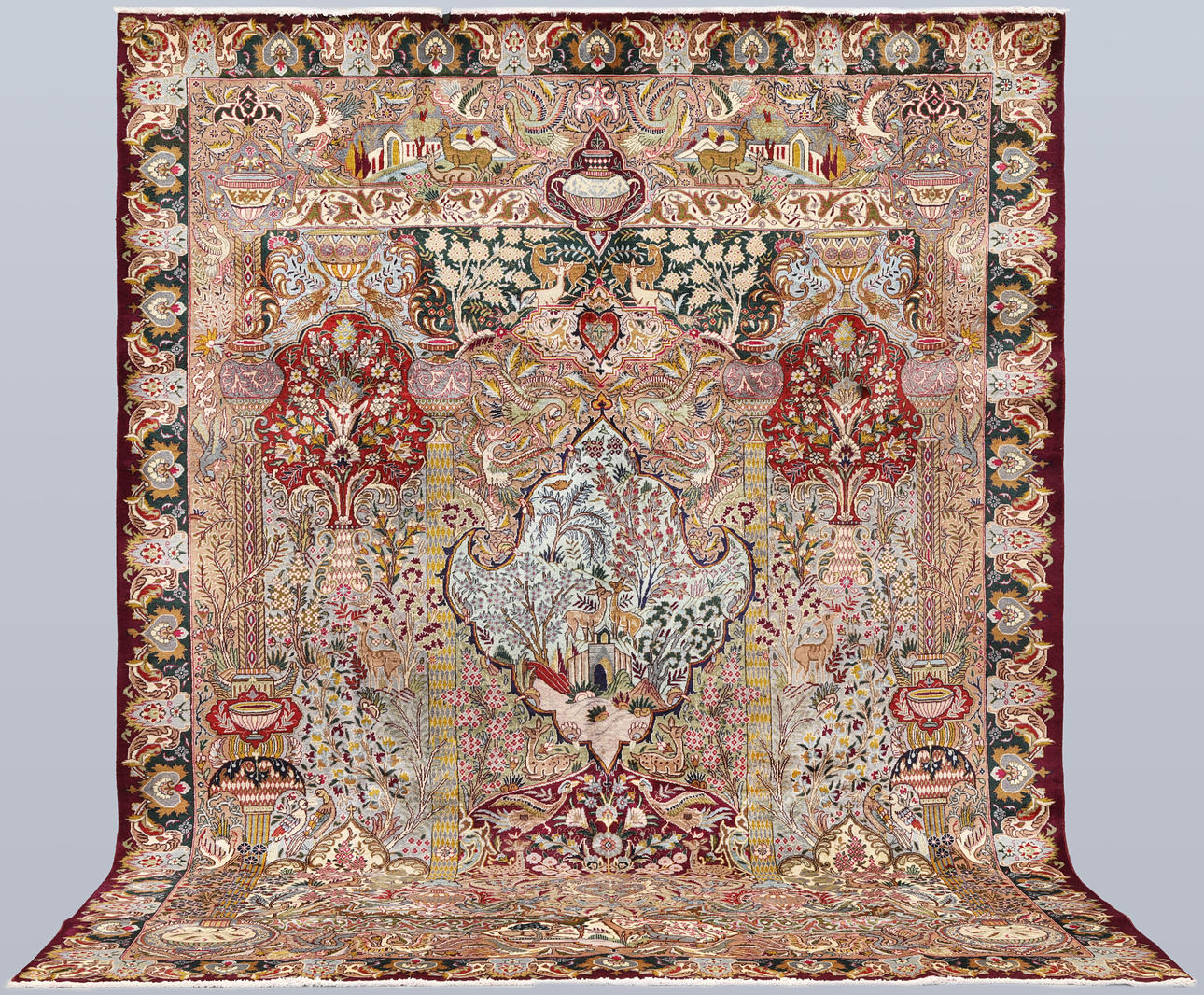 CARPET. Figural Kashmar, 383 x 303 cm.