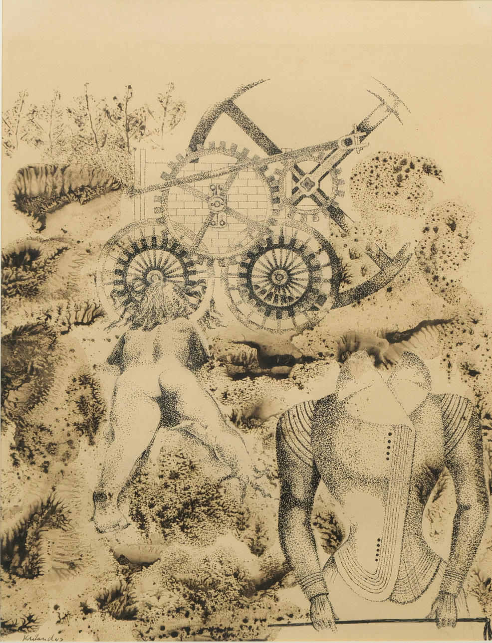 GÖSTA KRILAND. Mixed media, signed and dated 47.