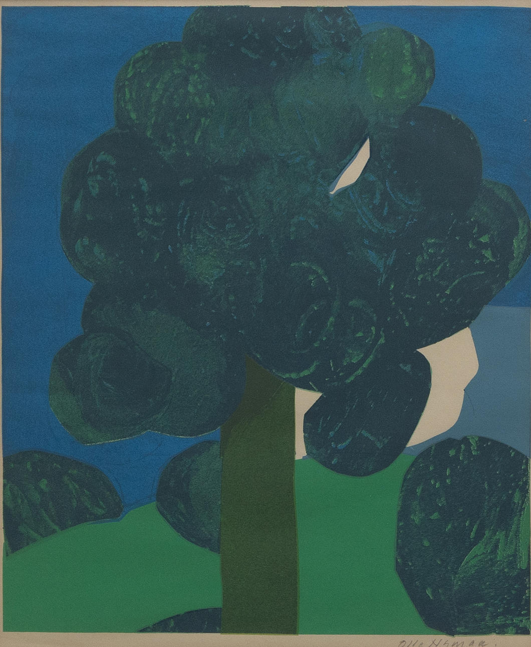 OLLE NYMAN. Tree, lithograph, signed.