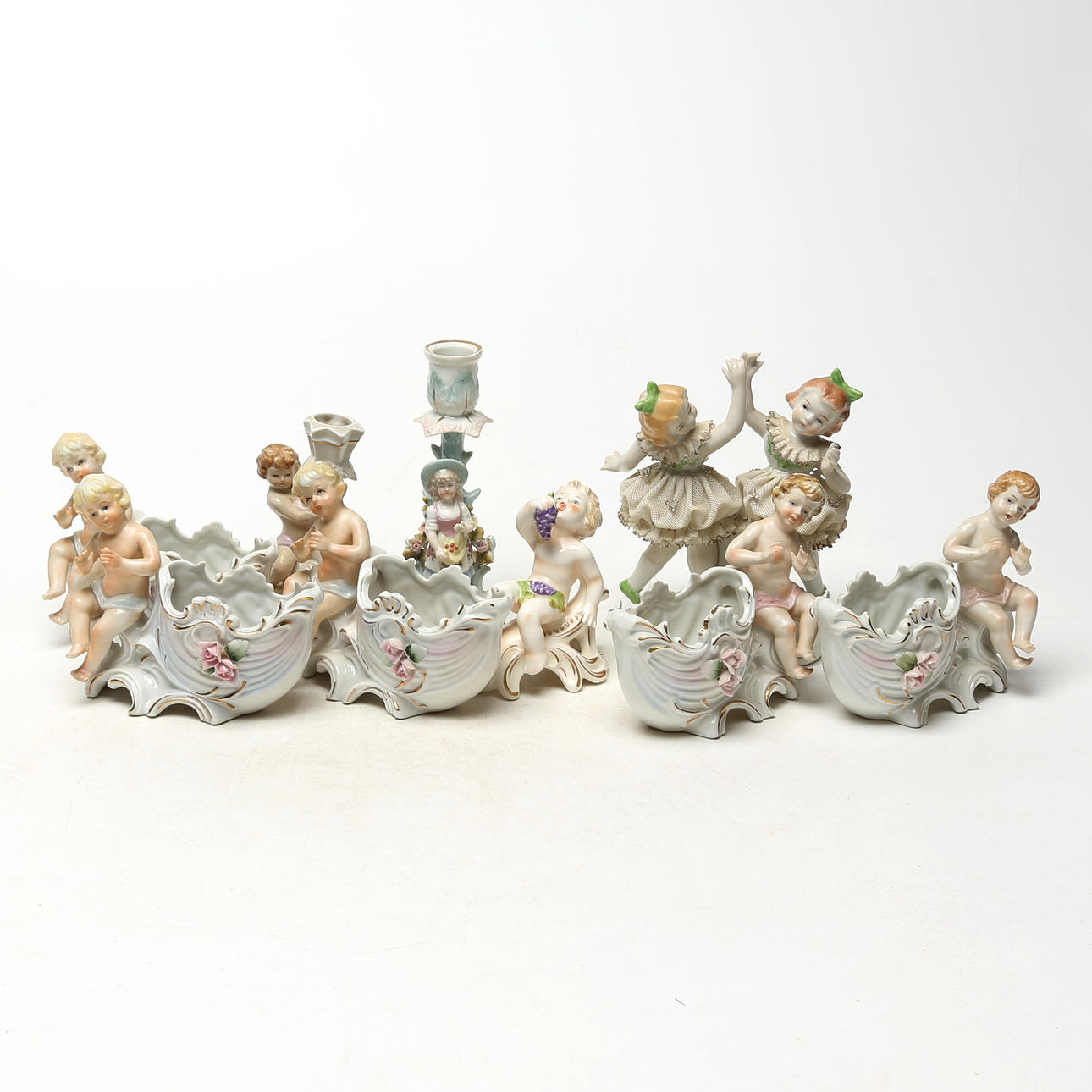 FIGURINES 9 pcs, porcelain.