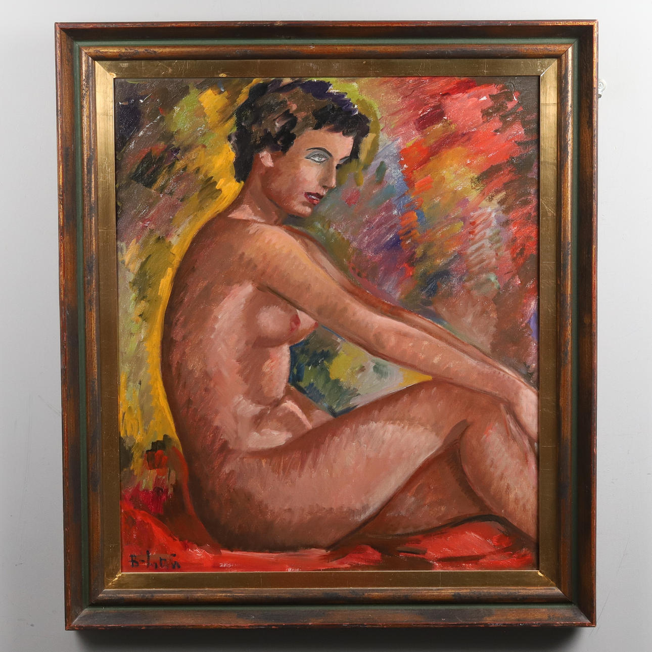BENDT LAURITZ. Oil on canvas, nude study, signed.