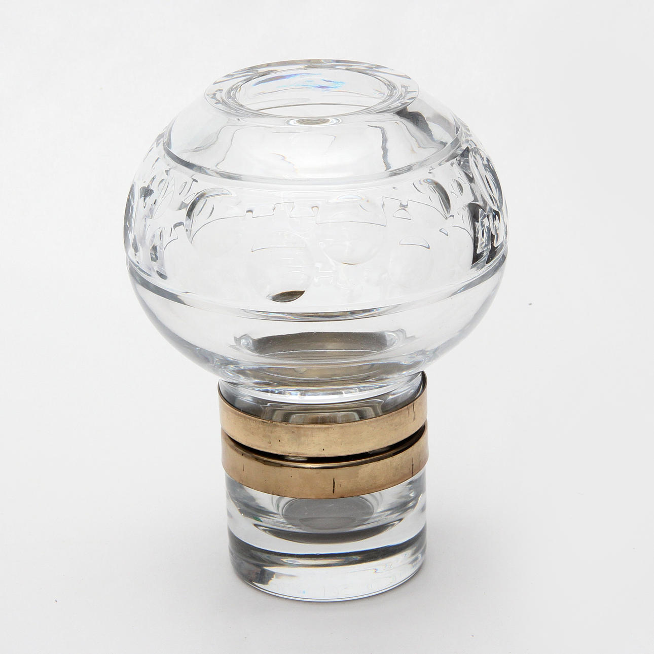 Eine Glas-/Metalllaterne, Orrefors.